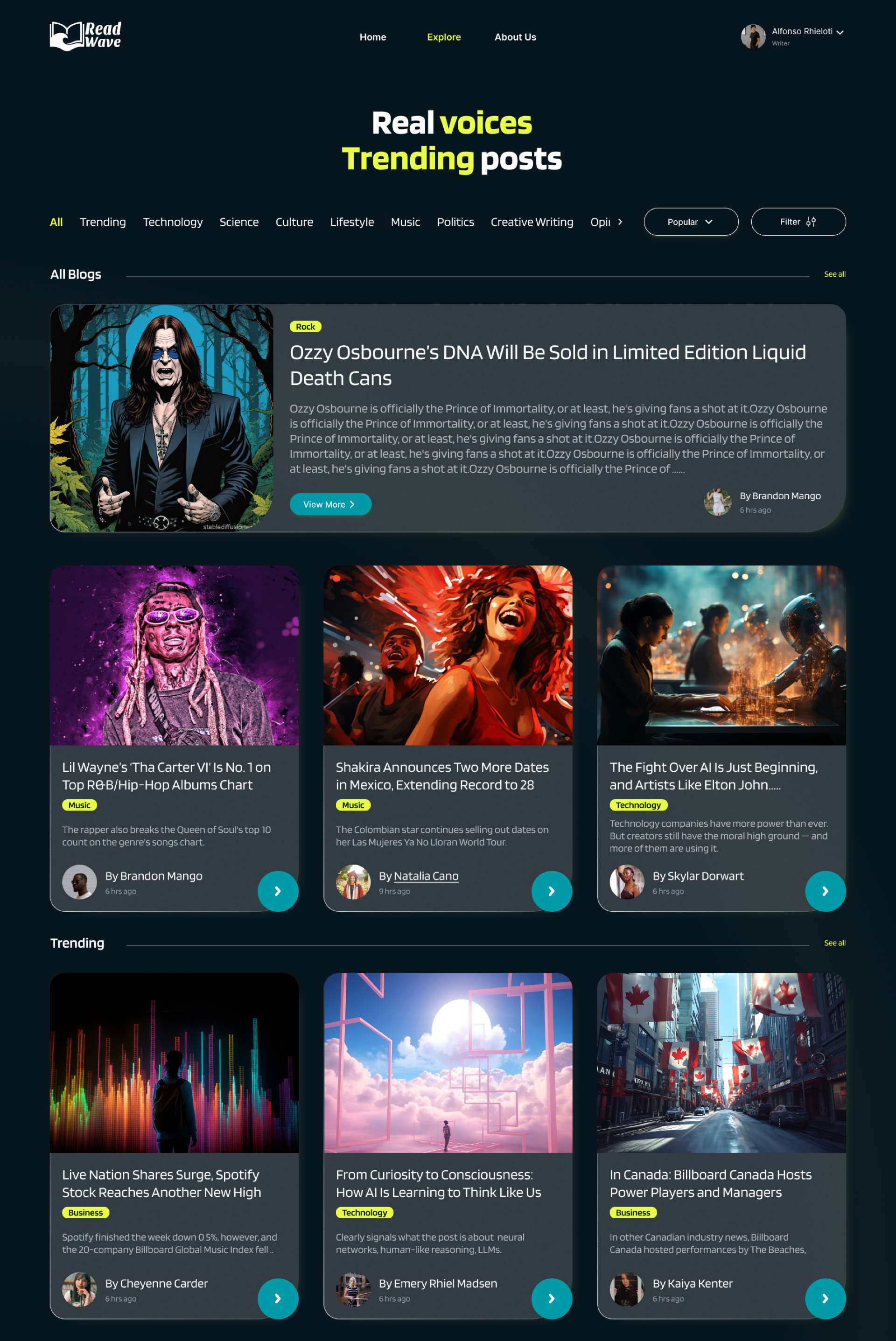ReadWave Explore Screen